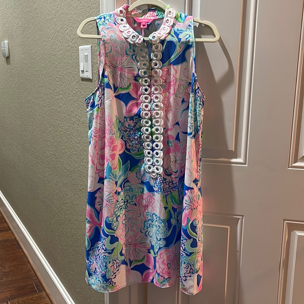 Lilly Pulitzer Floral Sleeveless Dress - Pink, Blue, Green